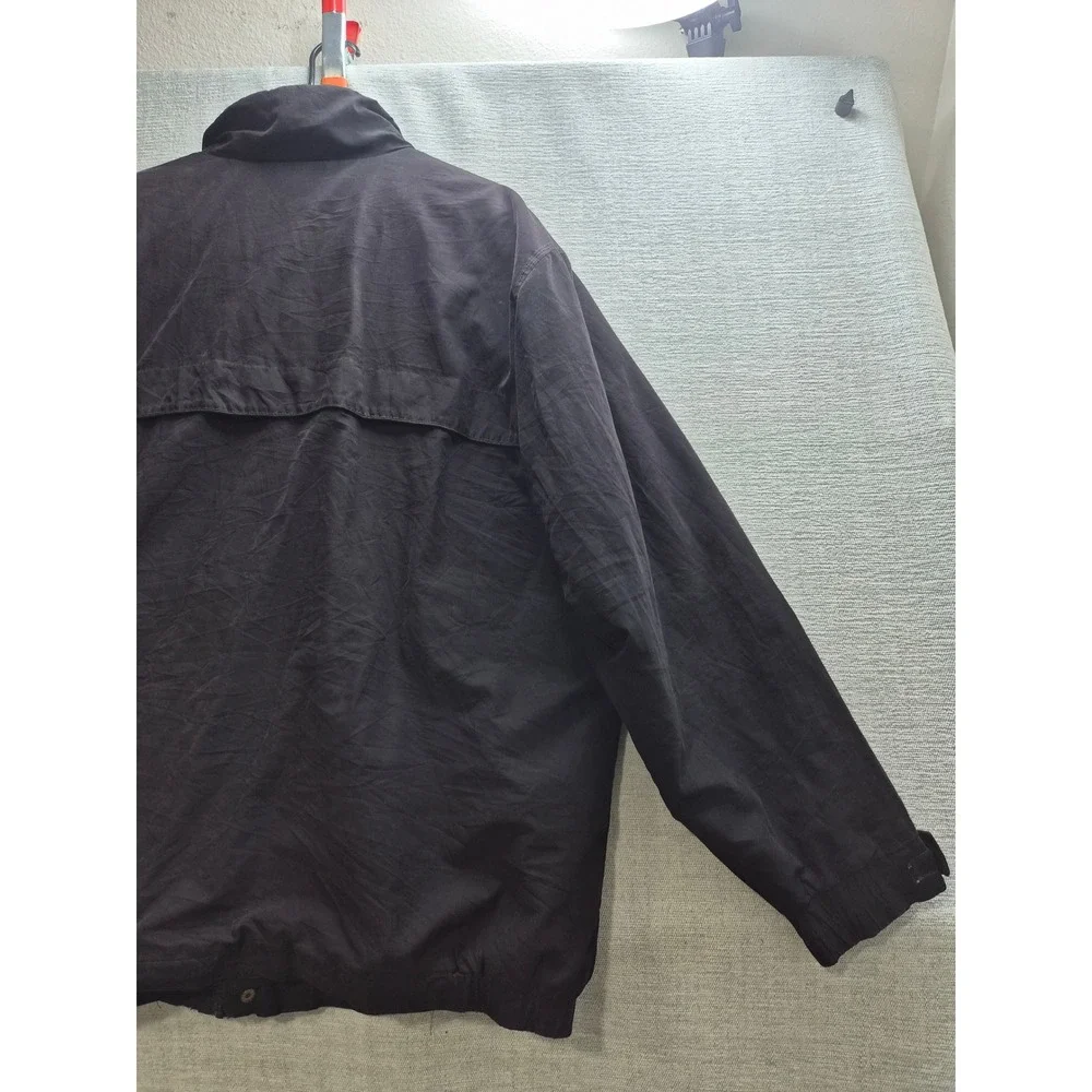 St. John's Bay Windbreaker Jacket Mens 2XLT Black Fleece Lined Mock Neck Winter